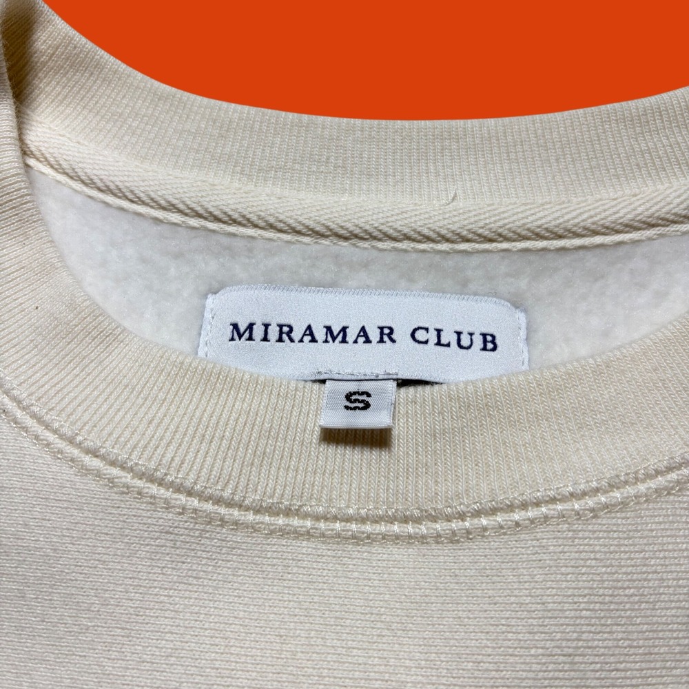 Miramar Club Mens Cream Nautical Flag Embroidered Crewneck Sweatshirt Small - Picture 3 of 8